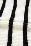 Black Stripe Knitted Drawstring Detail Sleeveless Dress