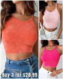 3 Pack U Neck Racer Back Crop Active Top