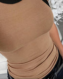 Contrast Binding Tank Tops Summer Sleeveless Basic Cami Top Shirt Slim Knit Ribbed Racerback Blouses