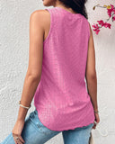 V Neck Sleeveless Thick Strap Hollow out Knit Tank Casual Top