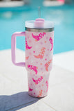 Sachet Pink Western Boot Tumbler with Straw 40oz