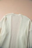 Beige Textured Lantern Sleeve Open Kimono