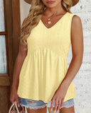 Elegant V Neck Sleeveless Tank