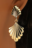 Gold Shell Shape Plated Alloy Drop Earrings