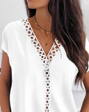 Hollow Out Short Sleeve Casual Top