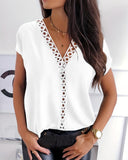 Hollow Out Short Sleeve Casual Top