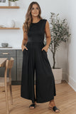 Black Open Back Wide Leg Jumpsuit