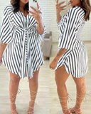 Striped Tied Detail Casual Dress