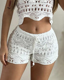 Backless Tassel Design Top & Shorts Set