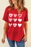 Red Diverse Heart Printed Crewneck Valentines Tee