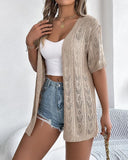 Hollow Out Open Front Knit Cardigans