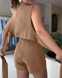 Sleeveless Adjustable Tie Waist and Open Back Detail Slim fit Romper Summer Overalls