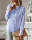 Frill Details Button down Long Sleeve Shirt Top