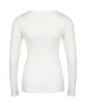 Long Sleeve U Neck Skinny Ribbed Top