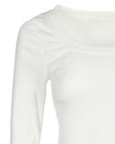 Long Sleeve U Neck Skinny Ribbed Top