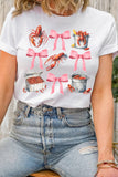 White Crawfish Boil Bow Graphic Crewneck Tee
