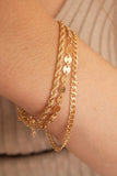 Gold 3Pcs Disc Plated Adjustable Chain Bracelet Set