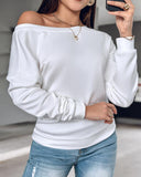 Long Sleeve Backless Buttoned Top