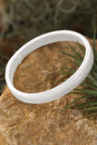 White Stretchy Plated Metal Wide Bangle