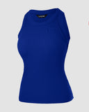 O Neck Sleeveless Basic Slim Fit Skinny Tank Casual Top(Without Pads)