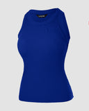 O Neck Sleeveless Basic Slim Fit Skinny Tank Casual Top(Without Pads)