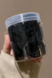 Black 50pcs/box Solid Simple High Elastic Hair Ties