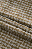 Khaki Houndstooth Color Contrast Textured Patchwork Loose Shacket