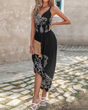 Tribal Print Butterfly Lace Maxi Dress