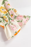 Multicolour Crochet V Neck Half Sleeve Boho Floral Blouse