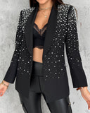 Beaded Shawl Collar Blazer Coat