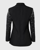 Beaded Shawl Collar Blazer Coat