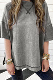 Philippine Gray Mineral Wash Exposed Seam Drop Shoulder Oversized Tee