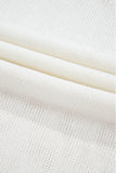 White Eyelet Knit Tied Back Short Sleeve Sweater