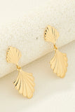 Gold Shell Shape Plated Alloy Drop Earrings