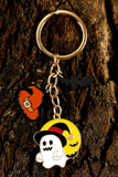 Yellow Halloween Ghost Bat Witch Hat Pendant Key Chain