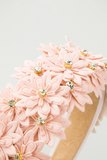 Pale Chestnut Multi Layer Flower Rhinestone Wide Headband