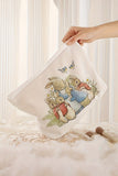 White Easter Rabbits Print Textured Zipper Cosmetic Bag