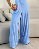 Halter Criss Cross Sleeveless Jumpsuit Casual Loose Fit Romper