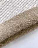 High Neck Knit Sweater Fleece Lined Front Button Basic Layering Soft Thermal Top