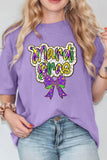 Wisteria mardi gras Bow Printed Crewneck Holiday T Shirt