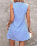 Striped Eyelet Pocket Design Casual Dress