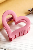 Light Pink Cutout Heart Shape Frosted Small Hair Clip