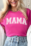 Rose Red MAMA Graphic Crew Neck Tee