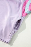 Phalaenopsis Mineral Wash Colorblock Arm Patchwork Oversize Top