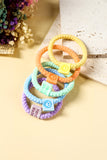 Pink 5Pcs Smile Face Tab Braided Hair Tie Set