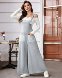 Contrast Paneled Wide Leg Suspender Jumpsuit