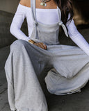 Contrast Paneled Wide Leg Suspender Jumpsuit