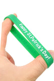 Green St Patricks Shamrock Print Silicone Bracelet