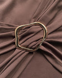 Solid Color Jewelry Button Casual Ruched Shorts