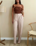 Solid One Shoulder with Heart Shape Decor Slim fit Bodysuit